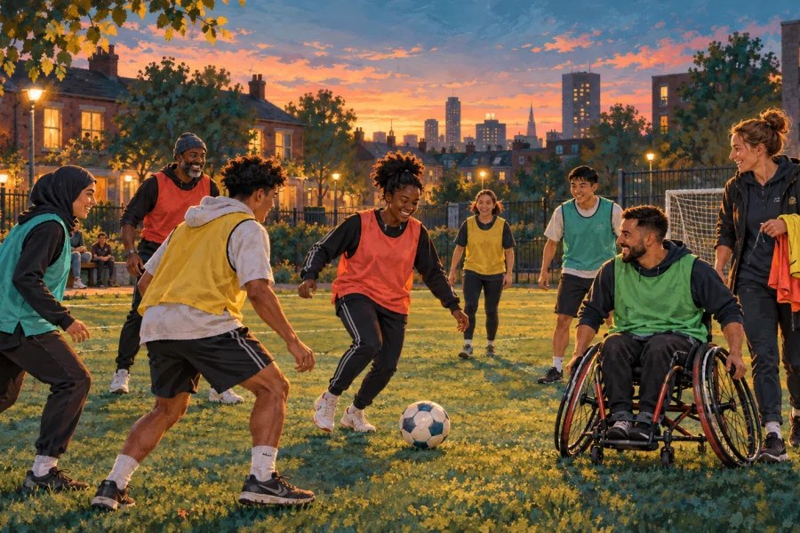 Original editorial illustration for What Can a Community Sports Club Really Change?