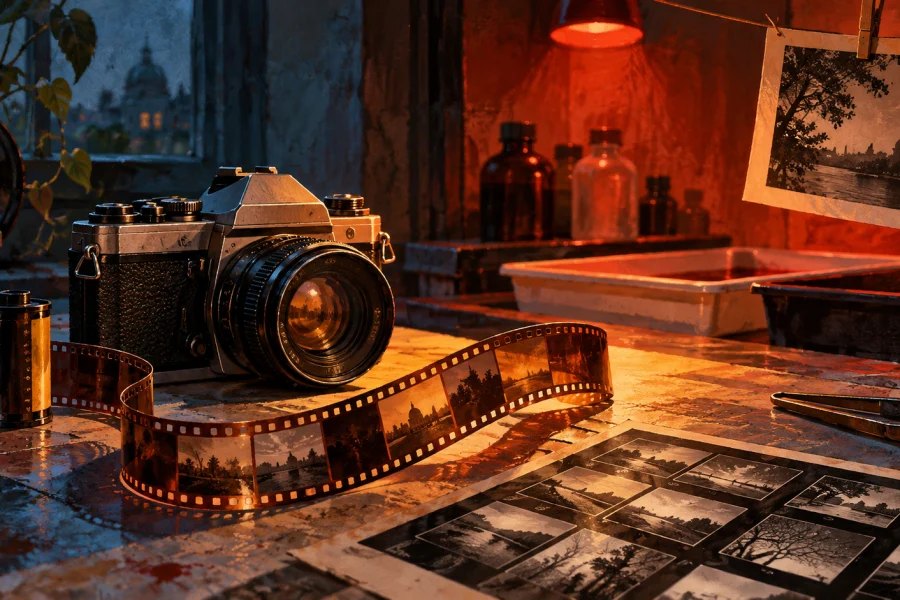 Original editorial illustration for Why Is Film Photography Flourishing in the Digital Age?