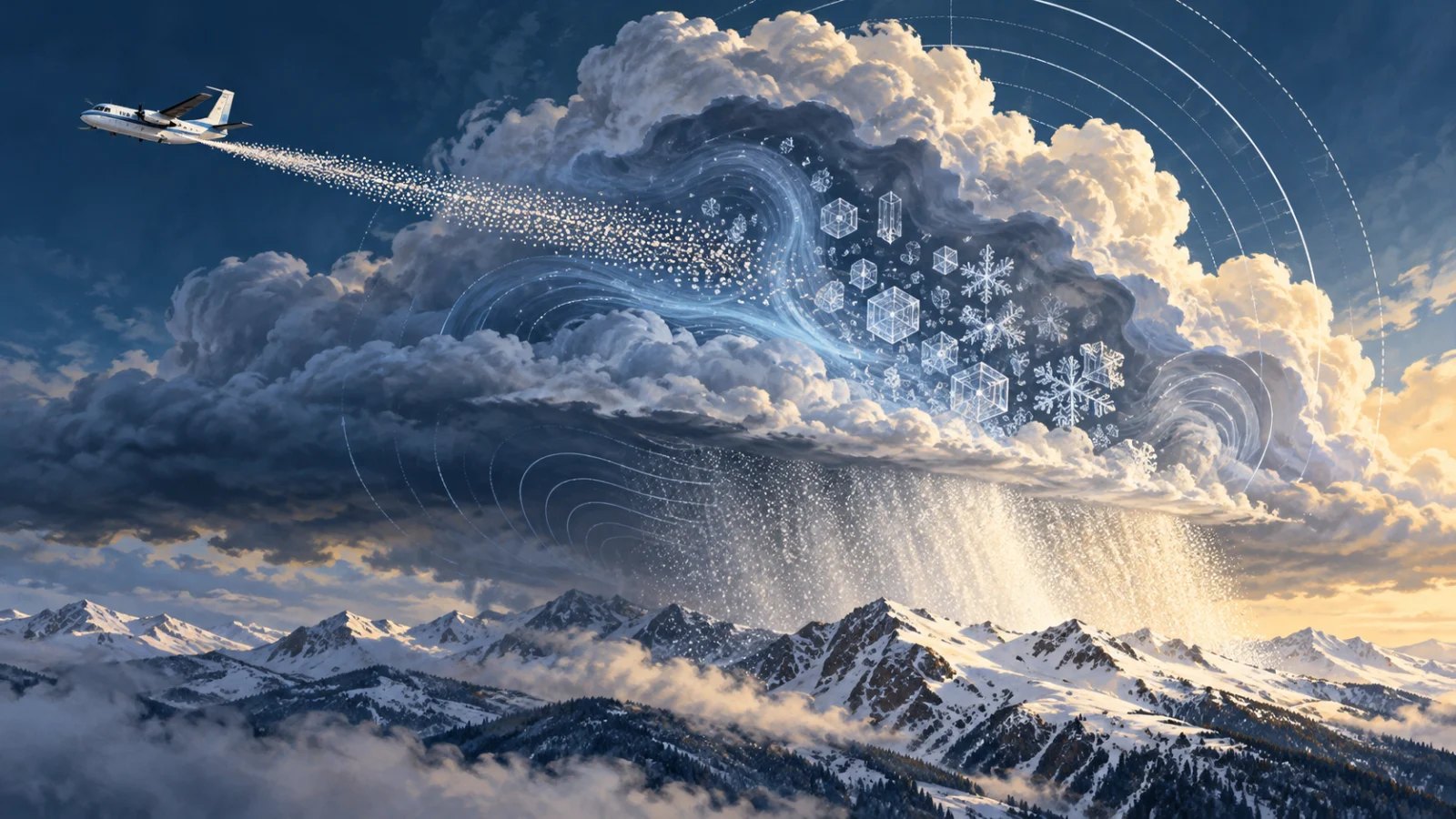 Original editorial illustration for Can We Really Make It Rain by Seeding Clouds?