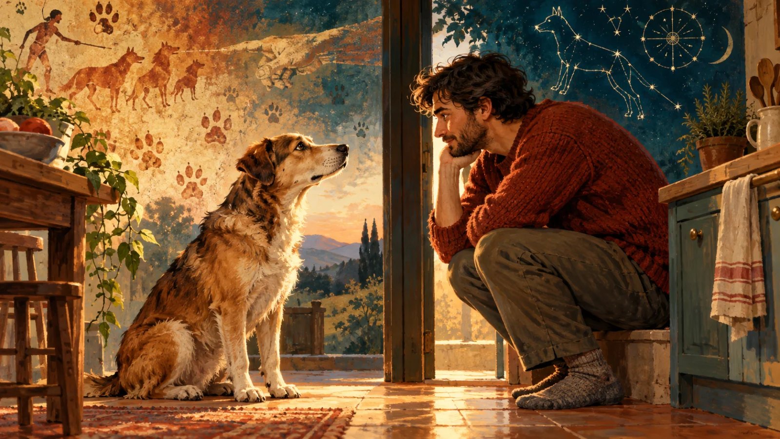 Original editorial illustration for Why Are Dogs So Good at Being Our Companions?