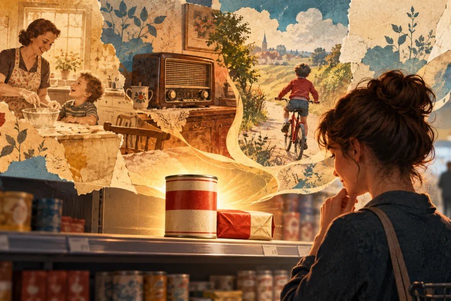 Original editorial illustration for Why Do Brands Keep Selling Us the Past?