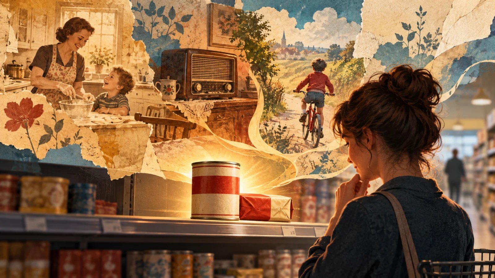 Original editorial illustration for Why Do Brands Keep Selling Us the Past?